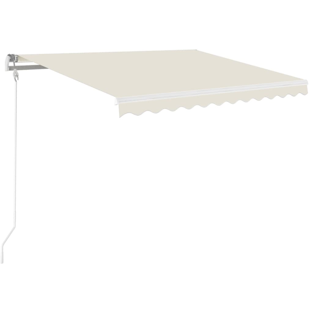 Luifel Handmatig Uittrekbaar Met Led Kleurig 350 x 250 cm Crème