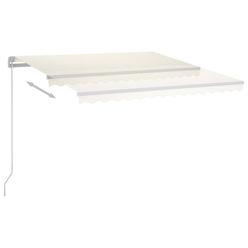 Luifel Handmatig Uittrekbaar Met Led Kleurig 350 x 250 cm Crème
