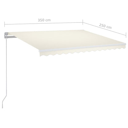 Luifel Handmatig Uittrekbaar Met Led Kleurig 350 x 250 cm Crème