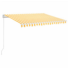 Luifel Handmatig Uittrekbaar Met Led 350 x 250 cm Geel en wit