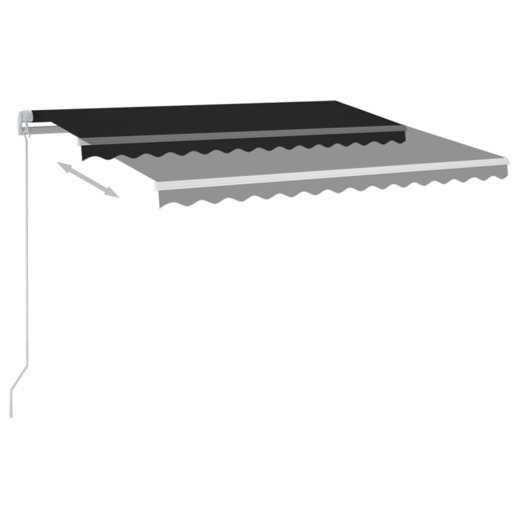Luifel Handmatig Uittrekbaar Met Led 350X250 Cm Antracietkleur 350 x 250 cm