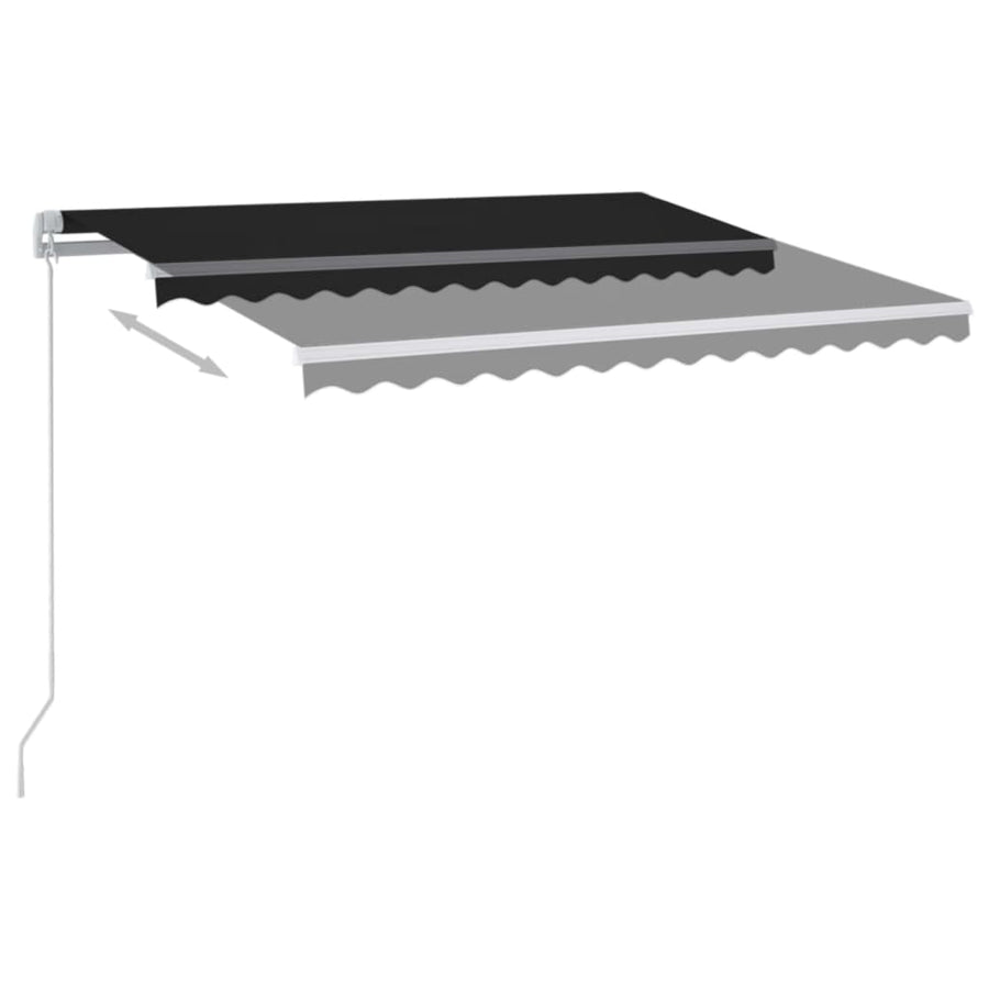 Luifel Handmatig Uittrekbaar Met Led 350X250 Cm Antracietkleur 350 x 250 cm