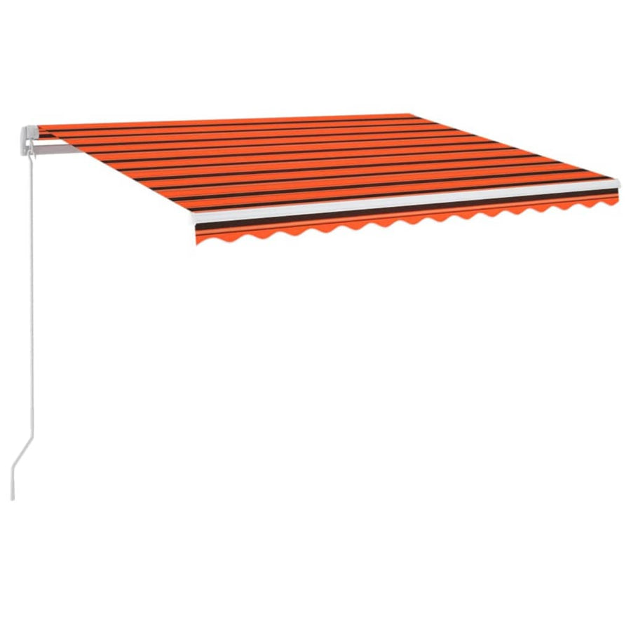 Luifel Handmatig Uittrekbaar Met Led Oranje En Bruin 350 x 250 cm Multikleur