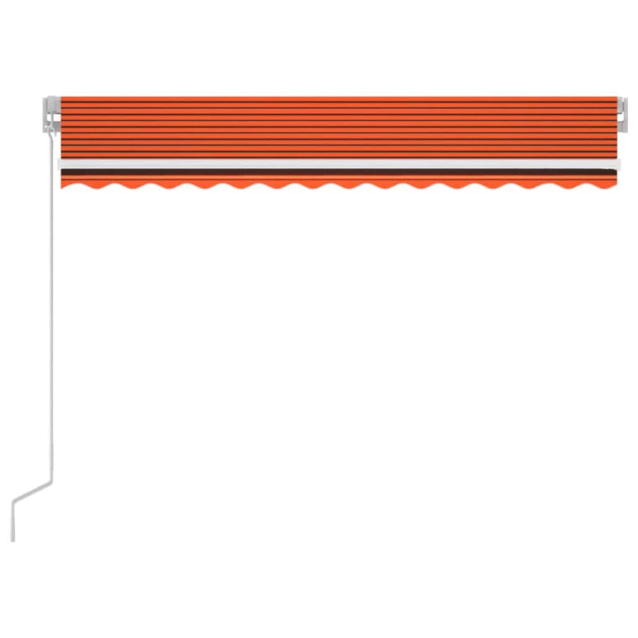 Luifel Handmatig Uittrekbaar Met Led Oranje En Bruin 350 x 250 cm Multikleur