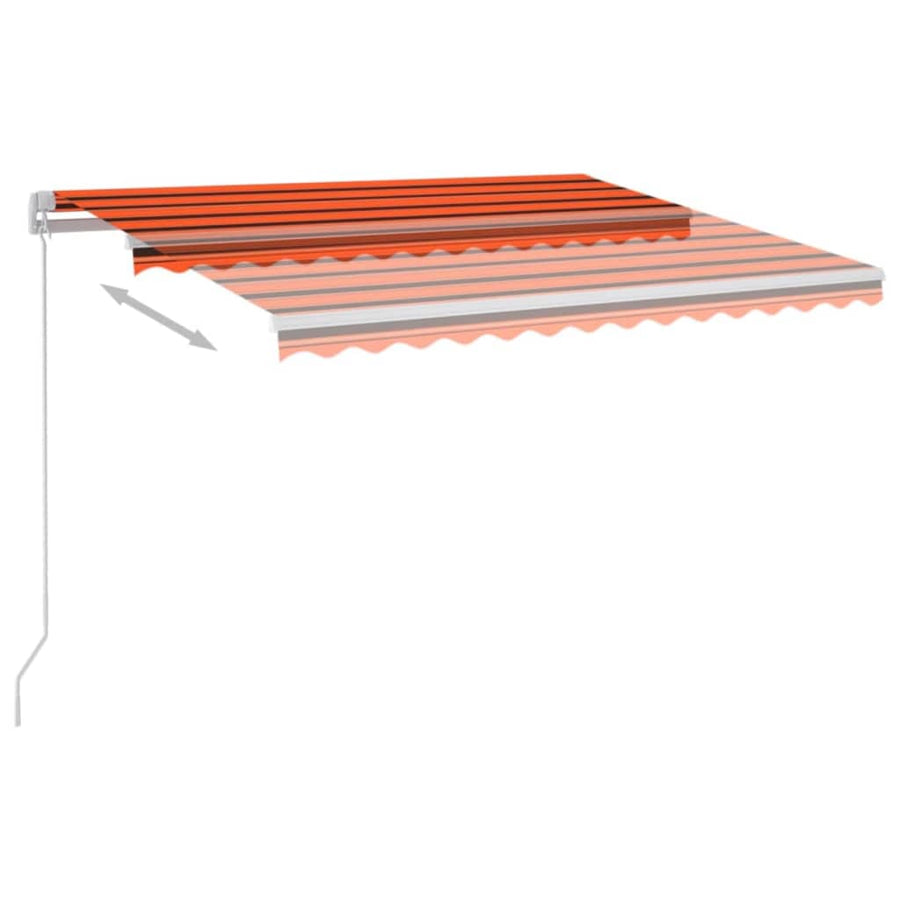 Luifel Handmatig Uittrekbaar Met Led Oranje En Bruin 350 x 250 cm Multikleur