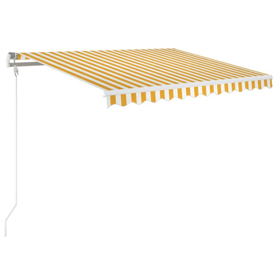 Luifel Automatisch Uittrekbaar 350 x 250 cm Geel en wit