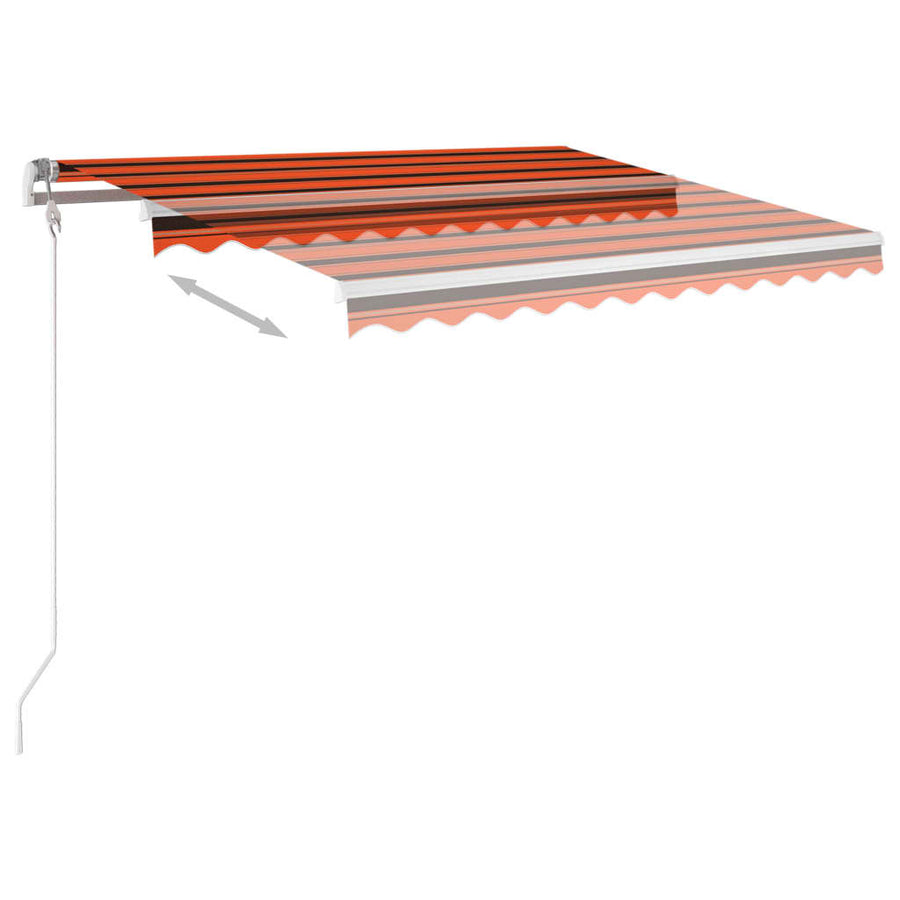 Luifel Automatisch Met Led Windsensor Oranje Bruin 350 x 250 cm Multikleur