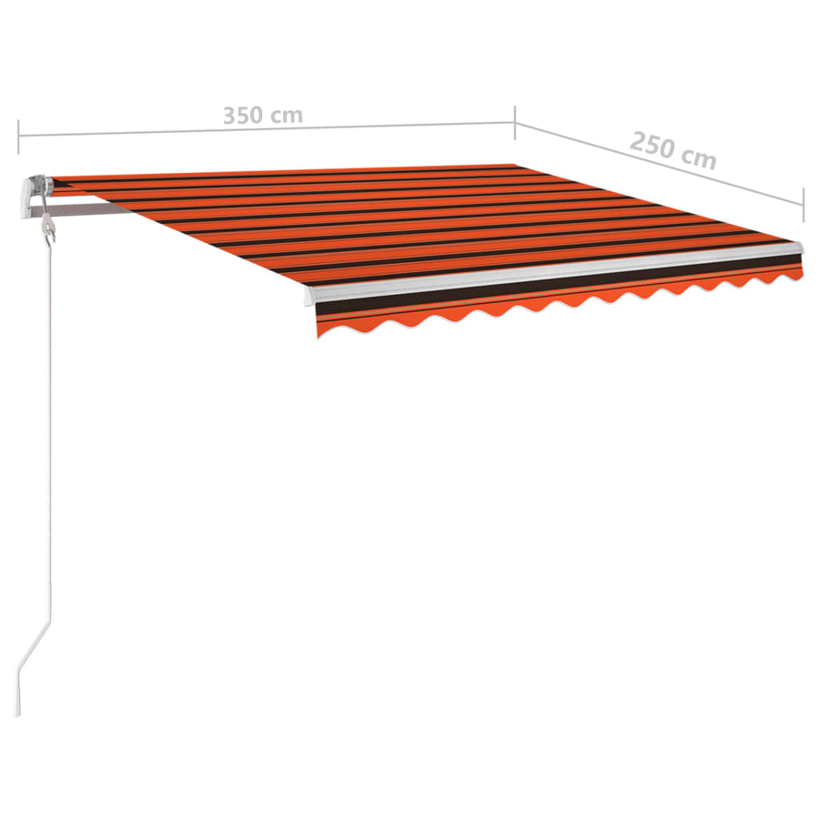Luifel Automatisch Met Led Windsensor Oranje Bruin 350 x 250 cm Multikleur