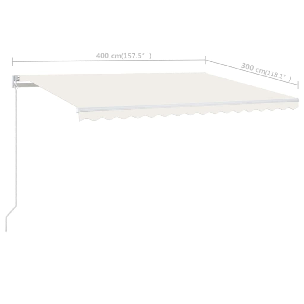Luifel Handmatig Uittrekbaar 400X300 Cm Crèmekleurig
