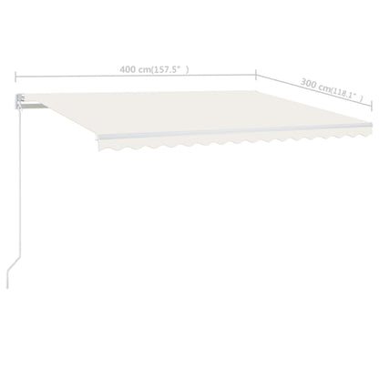 Luifel Handmatig Uittrekbaar 400X300 Cm Crèmekleurig