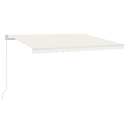 Luifel Handmatig Uittrekbaar Met Led 400X300 Cm Crèmekleurig 400 x 300 cm