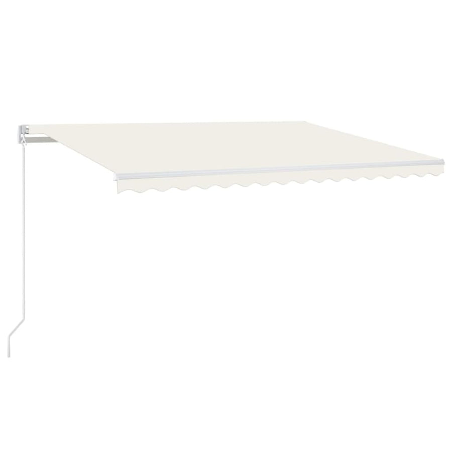 Luifel Handmatig Uittrekbaar Met Led 400X300 Cm Crèmekleurig 400 x 300 cm