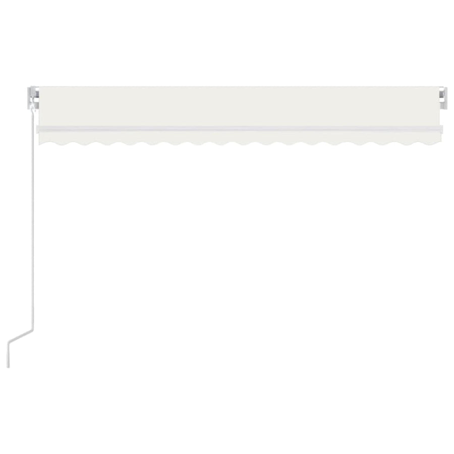 Luifel Handmatig Uittrekbaar Met Led 400X300 Cm Crèmekleurig 400 x 300 cm