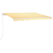 Luifel Handmatig Uittrekbaar Met Led 400X300 Cm Geel En Wit 400 x 300 cm