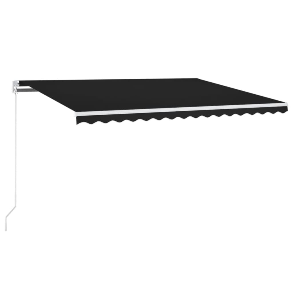 Luifel Handmatig Uittrekbaar Met Led 400X300 Cm Antracietkleur 400 x 300 cm