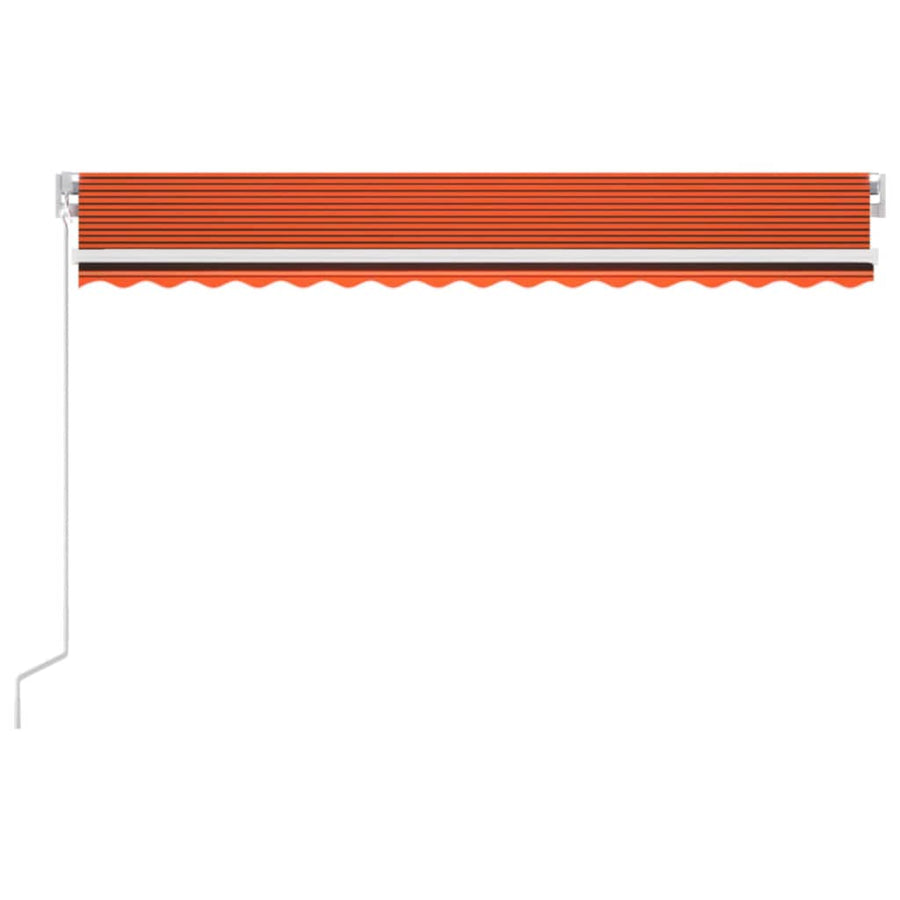 Luifel Handmatig Uittrekbaar Met Led Oranje En Bruin 400 x 300 cm Multikleur