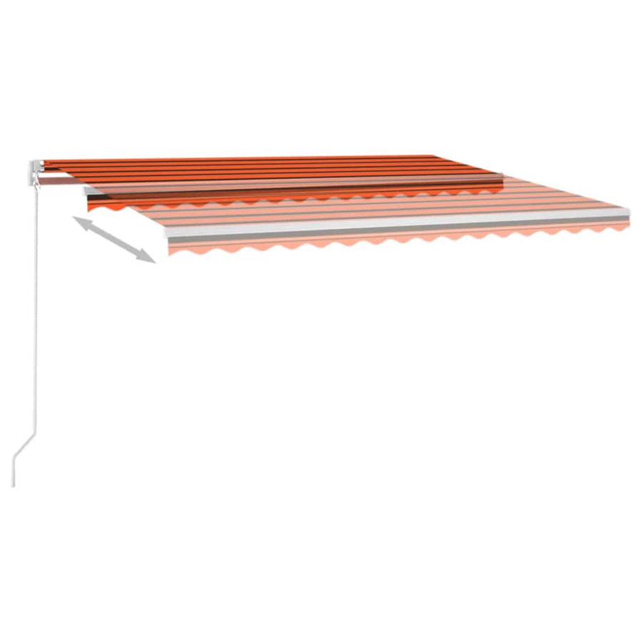 Luifel Handmatig Uittrekbaar Met Led Oranje En Bruin 400 x 300 cm Multikleur