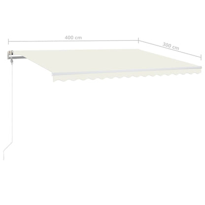 Luifel Automatisch Met Led En Windsensor 400X300 Cm Crèmekleur 400 x 300 cm