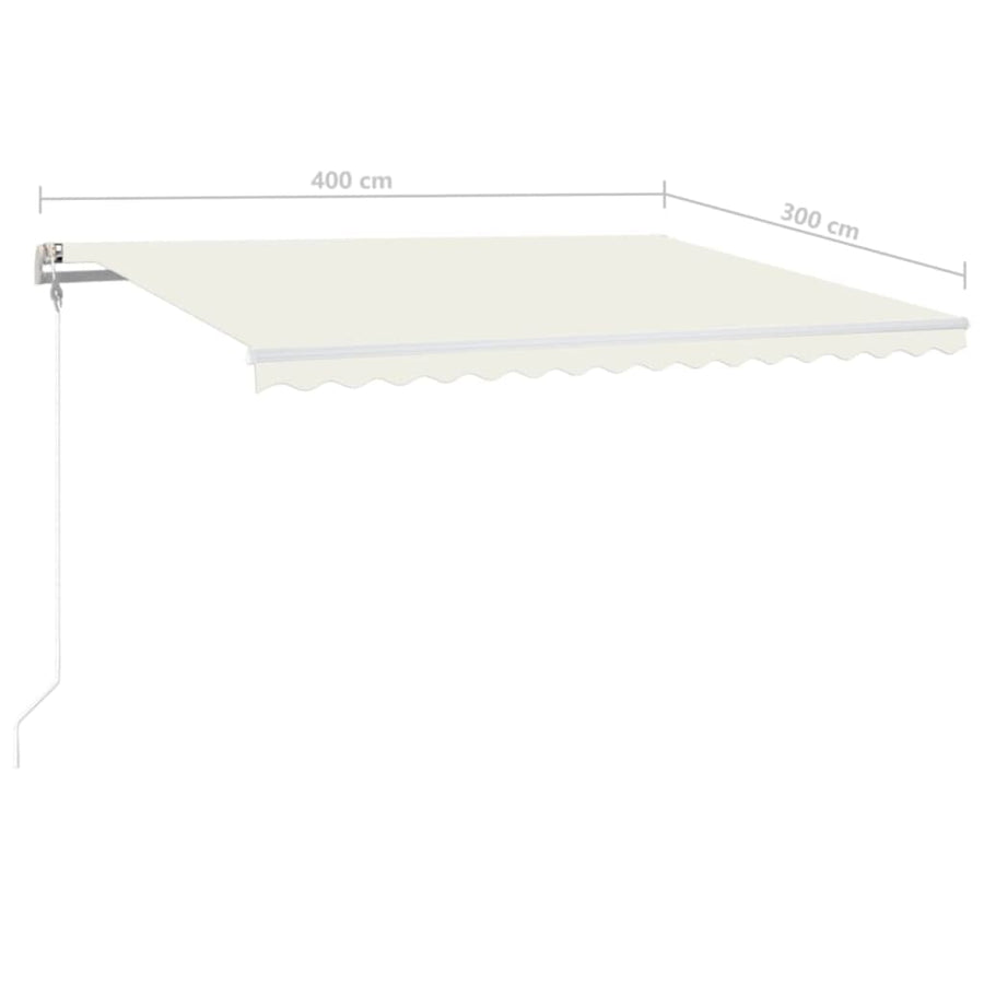Luifel Automatisch Met Led En Windsensor 400X300 Cm Crèmekleur 400 x 300 cm