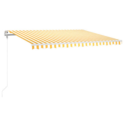 Luifel Automatisch Met Led En Windsensor 400X300 Cm Geel En Wit 400 x 300 cm