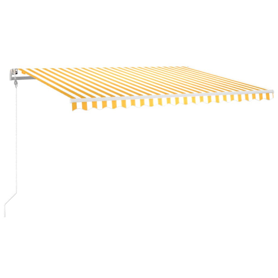 Luifel Automatisch Met Led En Windsensor 400X300 Cm Geel En Wit 400 x 300 cm