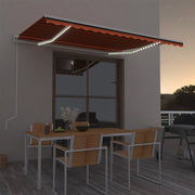Luifel automatisch 400x300 cm oranje bruin met LED en windsensor