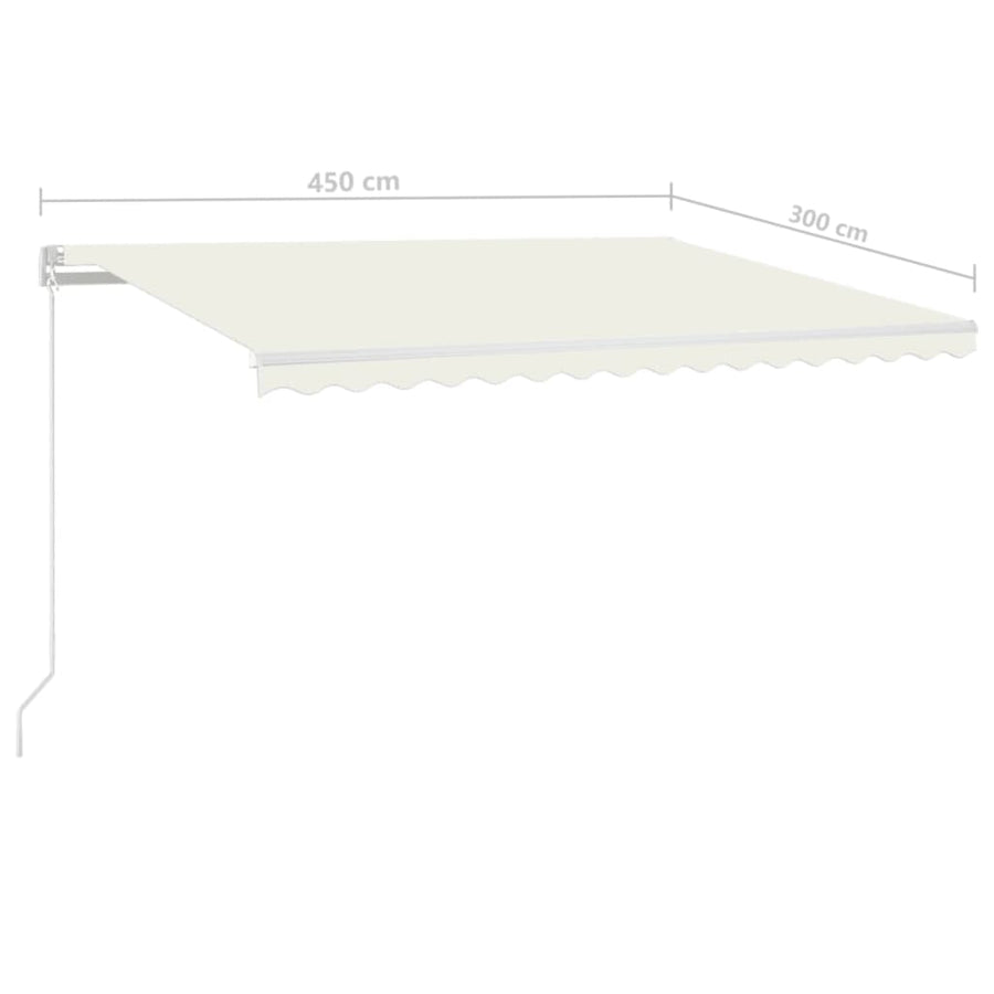Luifel Handmatig Uittrekbaar 450X300 Cm Crèmekleurig 450 x 300 cm