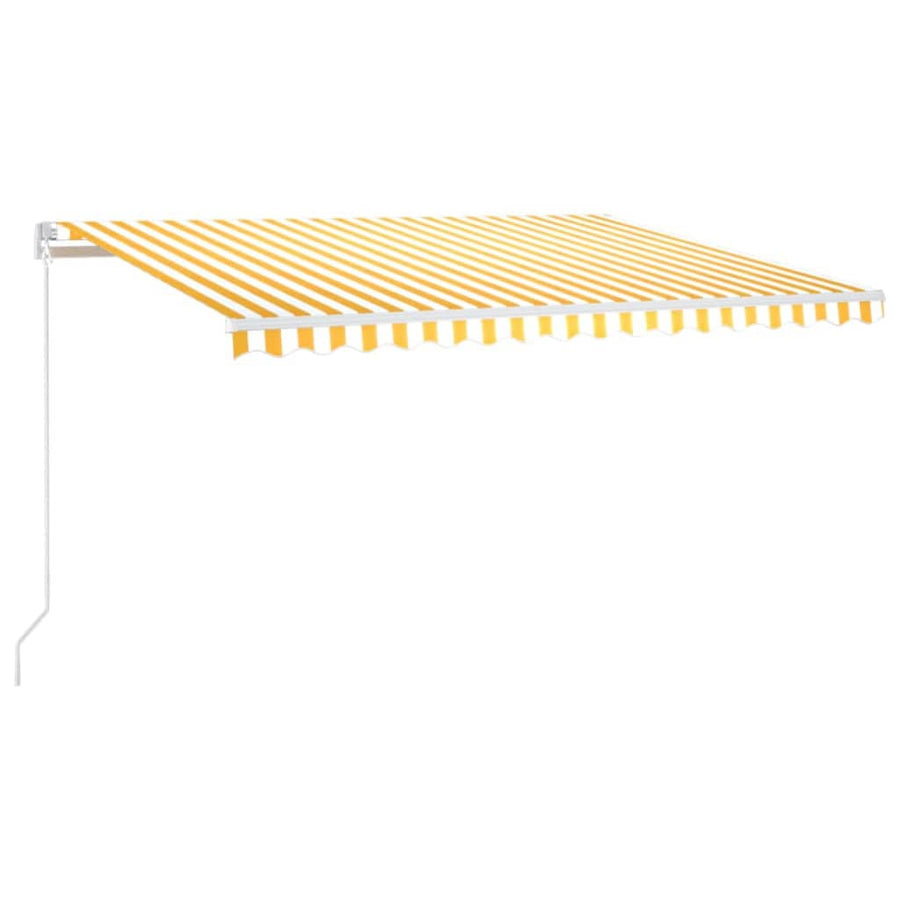 Luifel Handmatig Uittrekbaar 450 x 300 cm Geel en wit