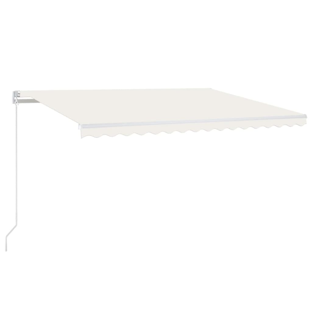 Luifel Handmatig Uittrekbaar Met Led 450X300 Cm Crèmekleurig 450 x 300 cm