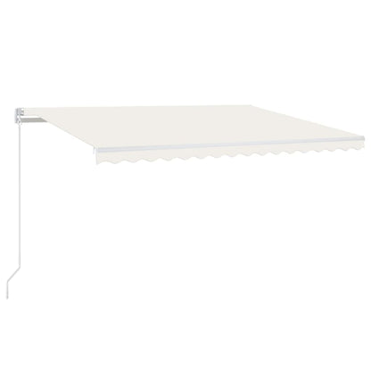 Luifel Handmatig Uittrekbaar Met Led 450X300 Cm Crèmekleurig 450 x 300 cm