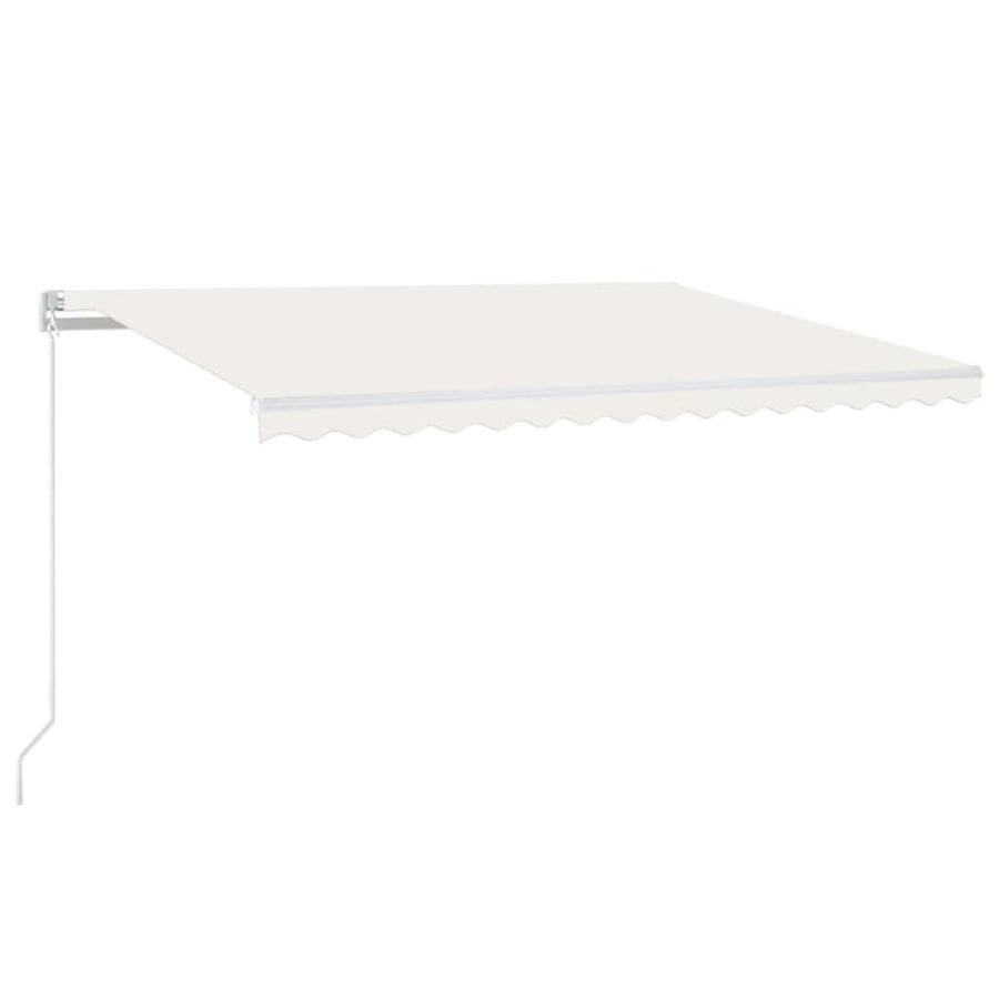 Luifel Handmatig Uittrekbaar Met Led 450X300 Cm Crèmekleurig 450 x 300 cm
