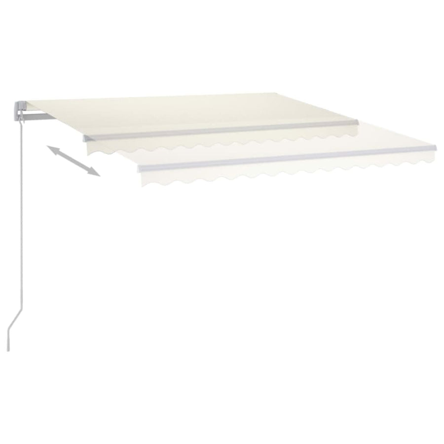 Luifel Handmatig Uittrekbaar Met Led 450X300 Cm Crèmekleurig 450 x 300 cm
