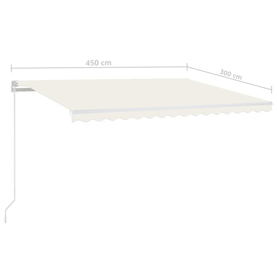 Luifel Automatisch Uittrekbaar Kleurig 450 x 300 cm Crème