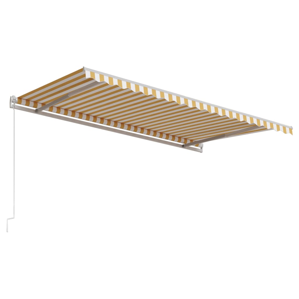 Luifel Automatisch Uittrekbaar 450 x 300 cm Geel en wit