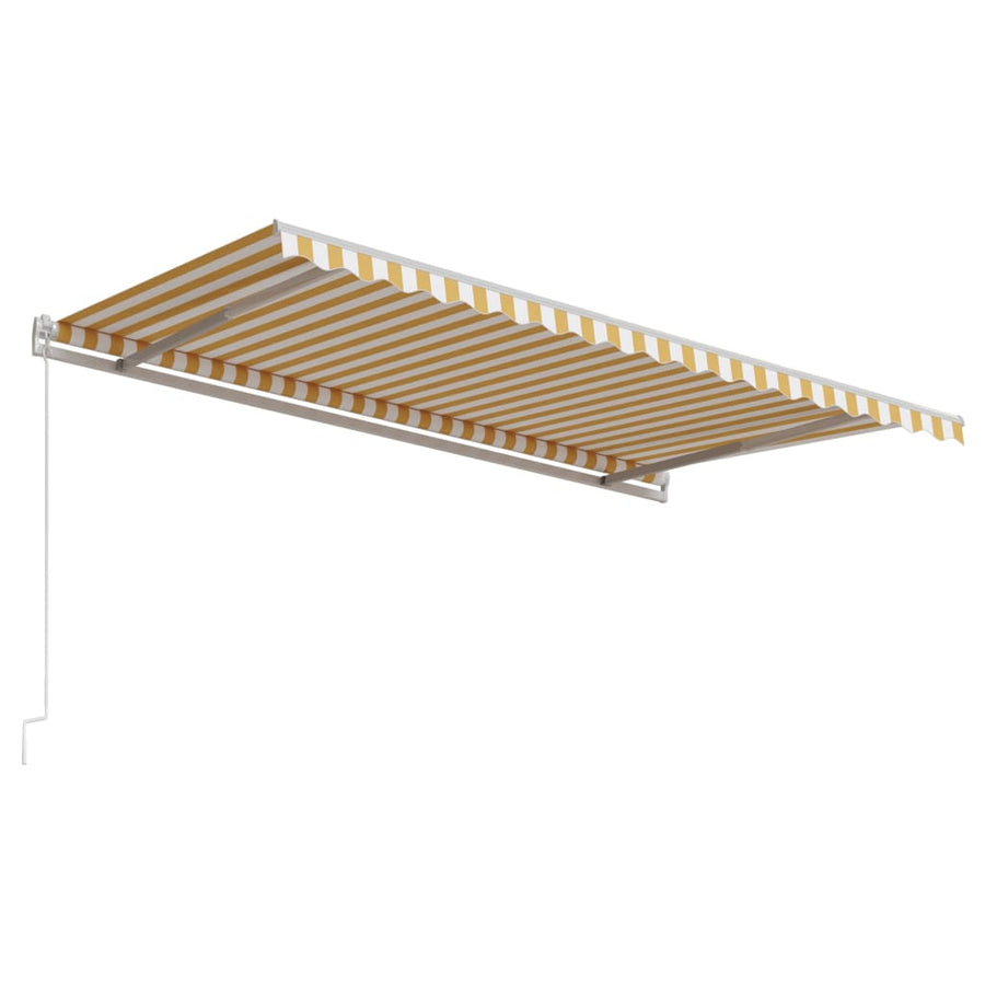 Luifel Automatisch Uittrekbaar 450 x 300 cm Geel en wit