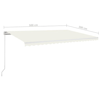 Luifel Handmatig Uittrekbaar 500X300 Cm Crèmekleurig 500 x 300 cm