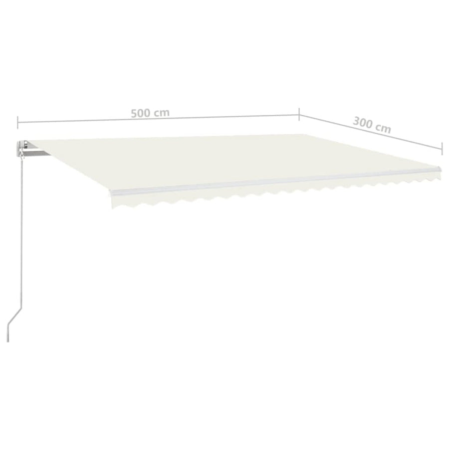 Luifel Handmatig Uittrekbaar 500X300 Cm Crèmekleurig 500 x 300 cm
