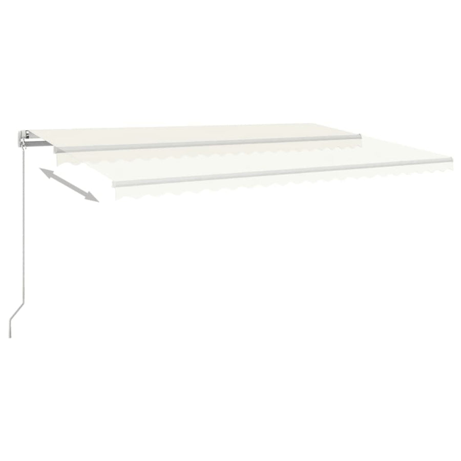 Luifel Handmatig Uittrekbaar Met Led Kleurig Crème 500 x 300 cm