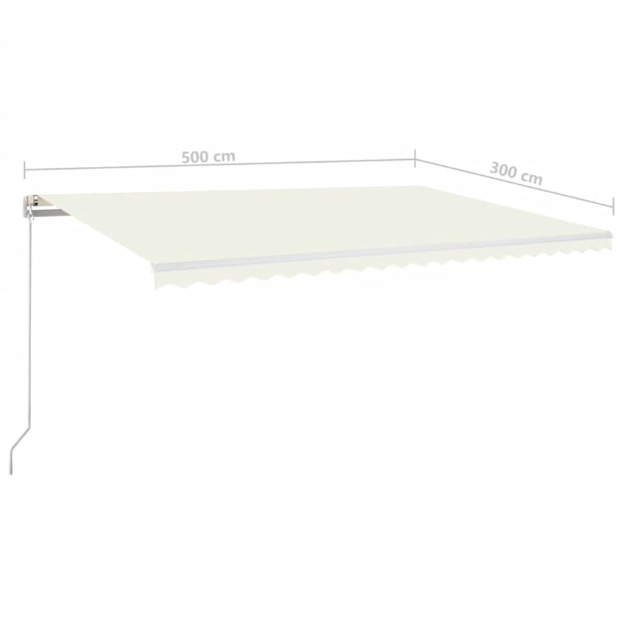 Luifel Handmatig Uittrekbaar Met Led Kleurig Crème 500 x 300 cm