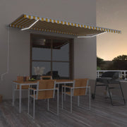 Luifel uittrekbaar 500x300 cm geel wit LED