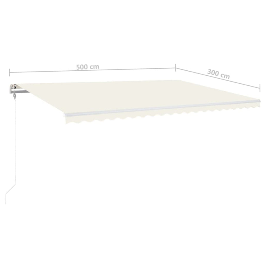 Luifel Automatisch Uittrekbaar Kleurig 500 x 300 cm Crème