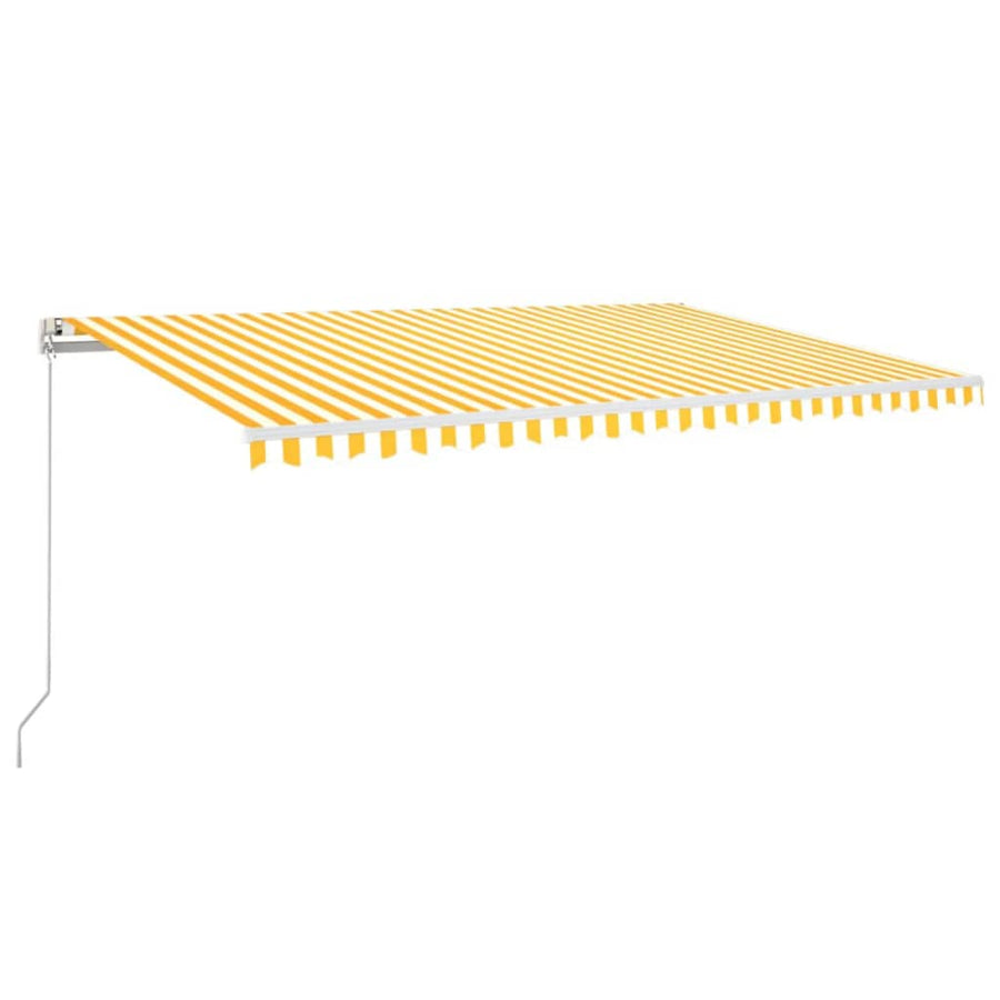 Luifel Automatisch Uittrekbaar 500 x 300 cm Geel en wit