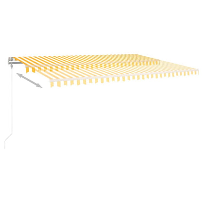 Luifel Automatisch Uittrekbaar 500 x 300 cm Geel en wit