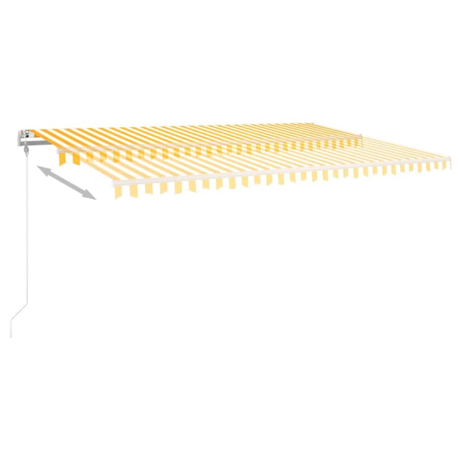 Luifel Automatisch Uittrekbaar 500 x 300 cm Geel en wit