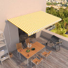 Automatic retractable awning 500x300 cm yellow and white
