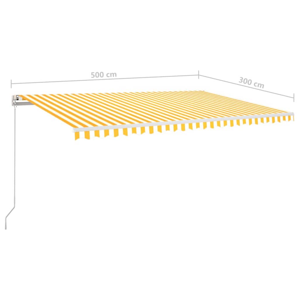 Luifel Automatisch Met Led En Windsensor 500 x 300 cm Geel en wit