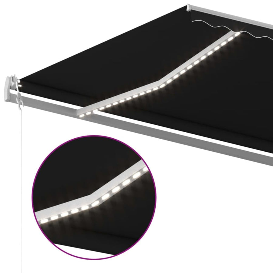 Luifel Automatisch Met Led En Windsensor 500X300 Cm Antraciet 500 x 300 cm