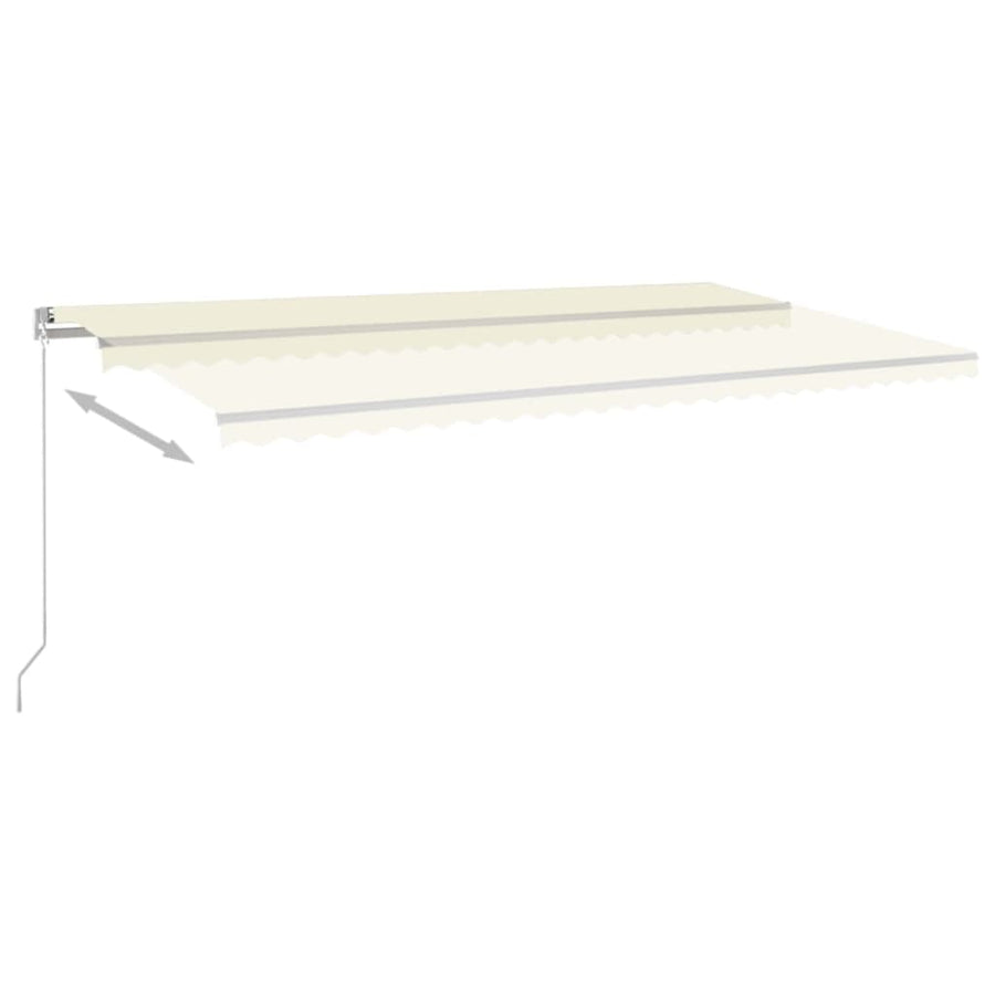 Luifel Handmatig Uittrekbaar Met Led 600X300 Cm Crèmekleurig 600 x 300 cm