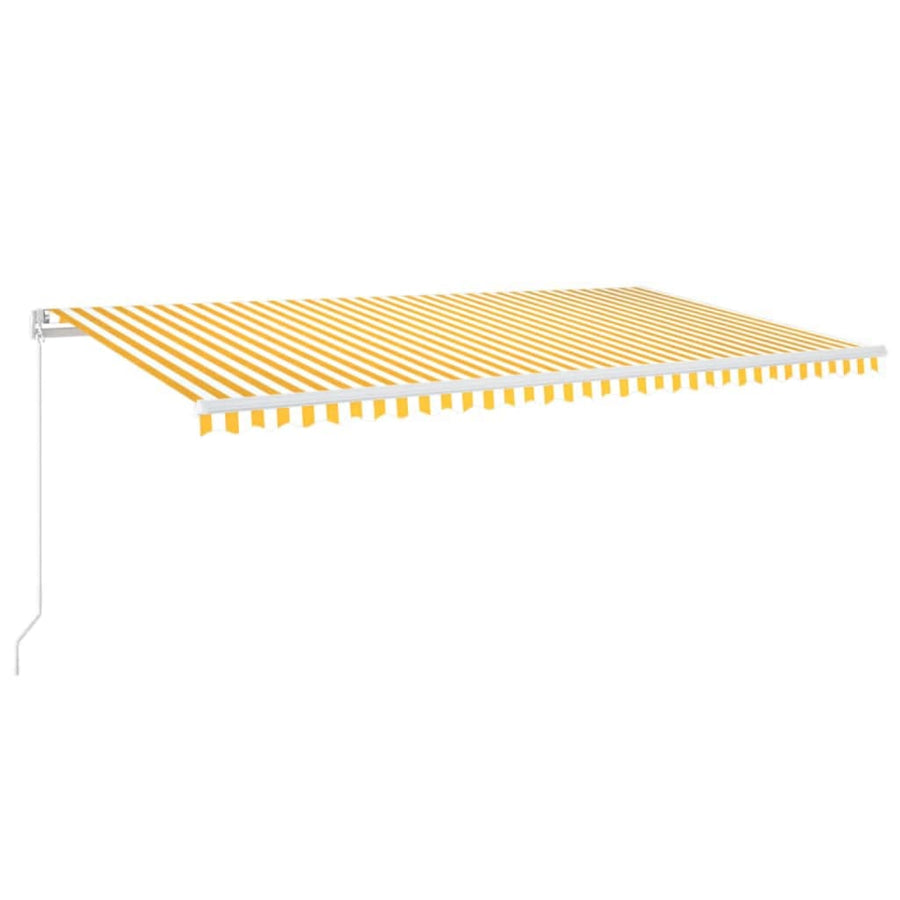 Luifel Handmatig Uittrekbaar Met Led 600X300 Cm Geel En Wit 600 x 300 cm