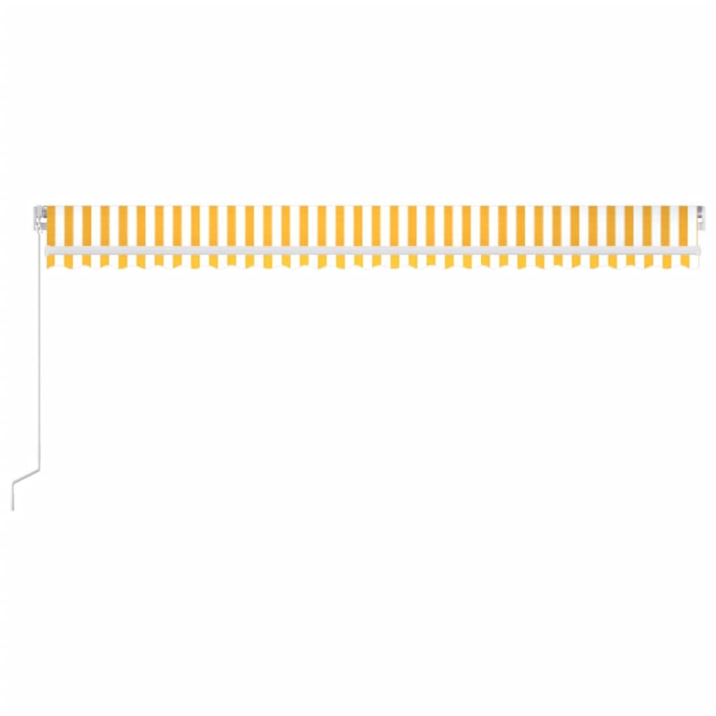 Luifel Handmatig Uittrekbaar Met Led 600X300 Cm Geel En Wit 600 x 300 cm